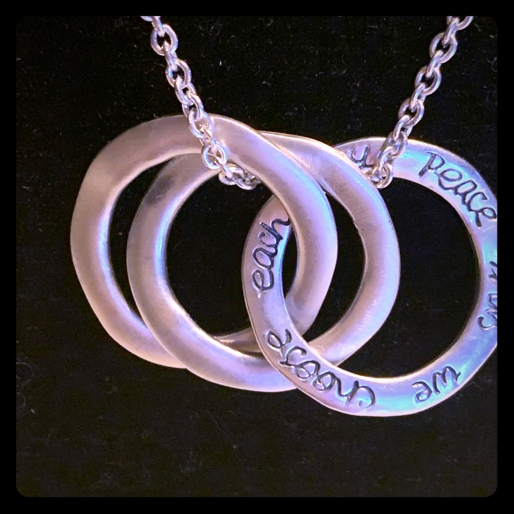 Peace sterling silver necklace 18 inches.